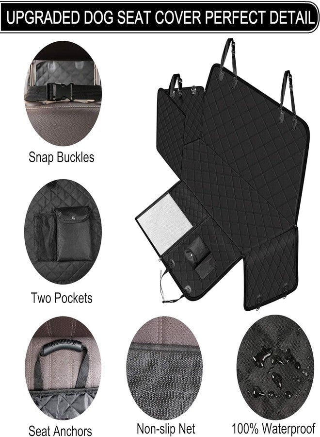 Femuar Dog Car Seat Cover, Waterproof Nonslip Pet Seat Cover for Back Seat with Storage Pockets Mesh Visual Window, Scratch Proof Pet Dog Seat Cover Hammock for Cars Trucks and SUVs, XL-Black - Image 4